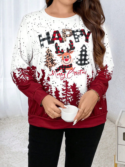 Cozy Christmas Print Sweatshirt for the Festive Season