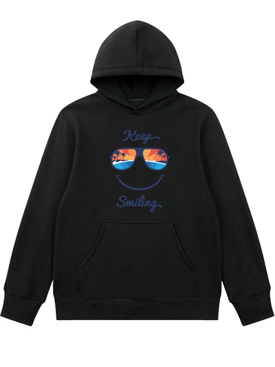 Keep Smiling: A Cool and Casual Hoodie for Men - Perfect Streetwear for Winter/Fall Gifts