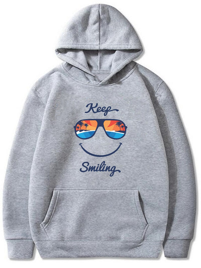 Keep Smiling: A Cool and Casual Hoodie for Men - Perfect Streetwear for Winter/Fall Gifts