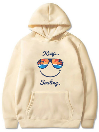 Keep Smiling: A Cool and Casual Hoodie for Men - Perfect Streetwear for Winter/Fall Gifts