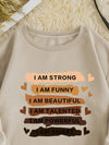 Cozy and Stylish: Slogan Graphic Thermal-Lined Sweatshirt