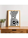 Modern Chic: Abstract Line Art Female Body Canvas Painting for Living Room Décor