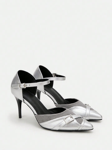 Elevate your style with these Chic and Stylish pumps! The pointed toe design and <a href="https://canaryhouze.com/collections/women-canvas-shoes" target="_blank" rel="noopener">chunky heel</a> provide a slimming effect for a flattering look. Adorned with rhinestone decor, these pumps add a touch of glamour to any outfit. Perfect for any occasion, these shoes are a must-have for every fashionable woman.