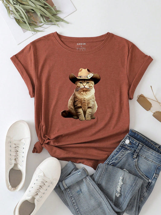 Introducing Playful Purrfection, the must-have addition to your wardrobe! This cat print tee combines playful style with purrfection, making it a versatile and trendy choice for any occasion. Guaranteed to add a touch of personality to your outfits. Get yours now!