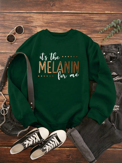 Stay Warm and Stylish with our Plus Slogan Graphic Thermal-Lined Sweatshirt