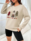 Festive Holiday Spirit: Christmas Gnome Print Drop Shoulder Sweatshirt for a Cozy and Stylish Winter Look