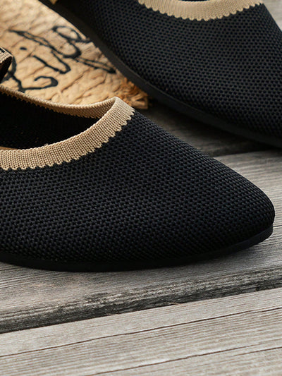 Comfortable Plus Size Black Knitted Loafers: Stay Stylish and Comfortable All Day!