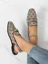 Square Head Metal Buckle Backless Loafers: Fashionably Flat