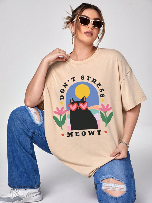 Elevate your wardrobe with our Bold and Beautiful Cartoon Slogan Graphic Tee, designed specially for plus size ladies. Stand out with the vibrant colors and playful design, while enjoying the comfort and confidence that comes with a perfect fit. Made with high-quality materials, this tee is a must-have for any fashion-forward individual.