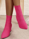 Fest Event Chunky Heel Boots - Fashionable and Elegant Black & Pink Mid-Calf Boots
