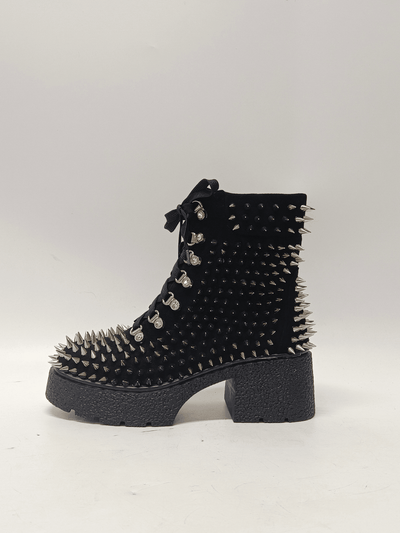 Step up your Style Game: Lucian Lace-Up Lug Platform Spike Ankle Boots