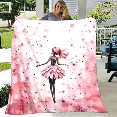 Cozy Ballet Girl Flannel Throw: Lightweight Blanket for Home, Office, and Travel - Perfect Gift for Family and Friends