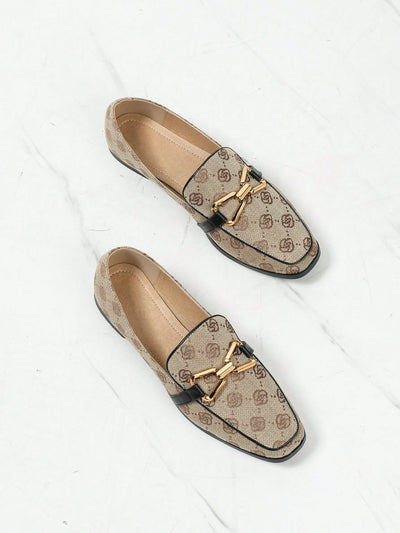 Square Head Metal Buckle Backless Loafers: Fashionably Flat