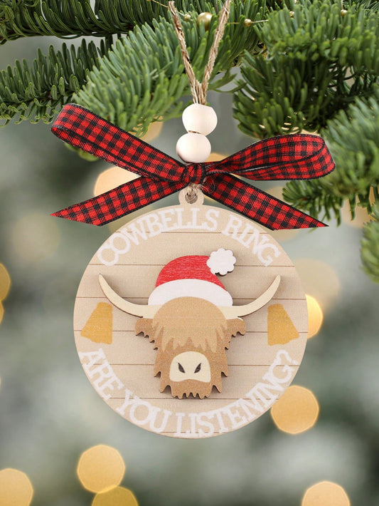 Heifer Hear the Bells: Funny Highland Cow Christmas Ornament