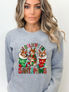 Festive Paws: Christmas Dog Print Sweatshirt for Women - Stay Cozy this Holiday Season with our Casual, Long Sleeve Crew Neck Sweatshirt