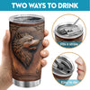 20oz Wolf-Printed Wooden Style Tumbler: The Perfect Birthday Gift for Coffee Lovers