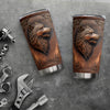 20oz Wolf-Printed Wooden Style Tumbler: The Perfect Birthday Gift for Coffee Lovers