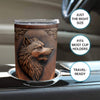 20oz Wolf-Printed Wooden Style Tumbler: The Perfect Birthday Gift for Coffee Lovers