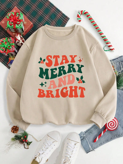 Stay warm and stylish this holiday season with our Christmas Letter Print Thermal Lined Sweatshirt. The thermal lining provides extra warmth, while the festive letter print adds a touch of holiday cheer. Perfect for staying cozy while spreading holiday spirit.