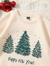 Stay Cozy and Festive with our Christmas Tree Slogan Graphic Thermal Pullover