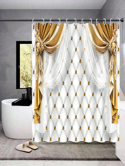 Complete Bathroom Makeover Set: Waterproof Shower Curtain, Toilet Covers, Bath Mats, and Window Curtains - Non-Slip Rug Carpet and Polyester Fabric for Stylish Bathroom Accessories