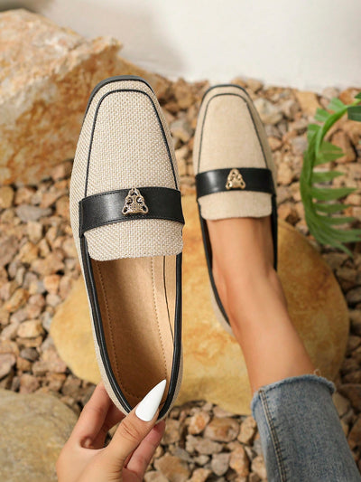 Square Head Metal Buckle Backless Loafers: Fashionably Flat