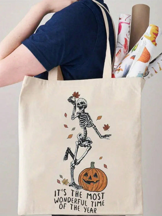 Get spooky and stylish with our Halloween Treat Bags! These Spooky Pumpkin and Skeleton Tote Bags are perfect for trick or treating and parties. Made with durable material, these bags are a festive and practical way to carry your treats. Limited edition, so grab yours now before they disappear!