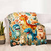 Cozy Cartoon Dinosaur Paradise Print Blanket: The Perfect Warmth and Comfort for any Occasion