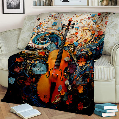 Cozy Fantasy Violin Print Blanket: The Perfect Gift for Music Lovers