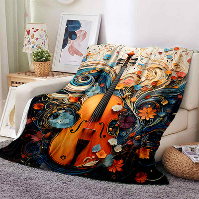 Cozy Fantasy Violin Print Blanket: The Perfect Gift for Music Lovers