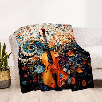 Cozy Fantasy Violin Print Blanket: The Perfect Gift for Music Lovers