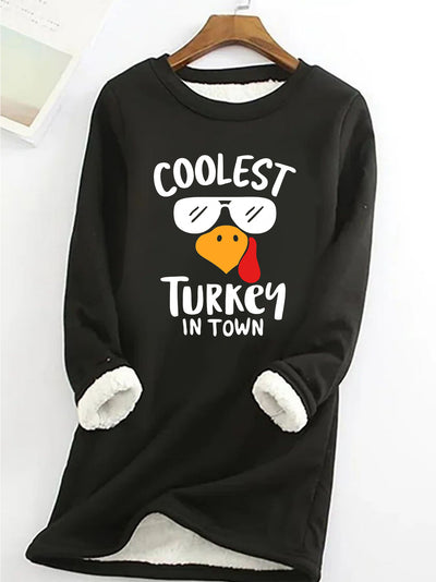 Adorable Turkey Print Pullover Sweatshirt: Cozy and Stylish Long Sleeve Sweatshirt for Women