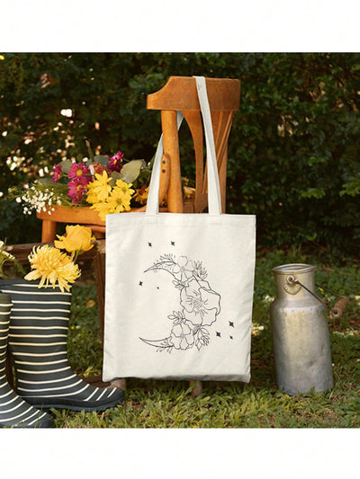 Versatile Cat and Book Printed Shoulder Bag: A Stylish and Eco-Friendly Shopping Companion for Every Occasion