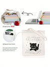Versatile Cat and Book Printed Shoulder Bag: A Stylish and Eco-Friendly Shopping Companion for Every Occasion