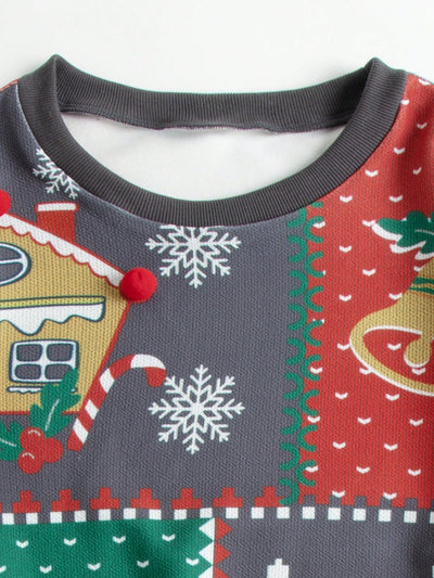 Festive Comfort: Christmas Print Drop Shoulder Sweatshirt for Cozy Celebrations