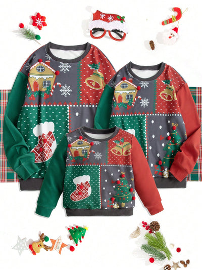 Festive Comfort: Christmas Print Drop Shoulder Sweatshirt for Cozy Celebrations