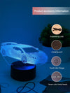 Rev up Your Room with the Super Car Shaped 7-Color Changing Touch 3D Night Light