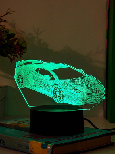 Rev up Your Room with the Super Car Shaped 7-Color Changing Touch 3D Night Light