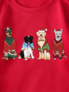 Cozy up in Joyful Christmas Spirit: Christmas Print Thermal Lined Sweatshirt