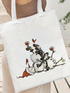 Winter Snowman Print Canvas Bag: The Perfect Tote for Shopping, Travel, and Holiday Parties