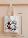 Winter Snowman Print Large Canvas Tote: The Perfect Shopping Companion for Holidays and Travel