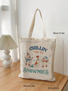 Festive Snowman Christmas Canvas Tote Bag - Perfect for Shopping, Travel, and Parties!
