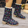 Winter Wonderland: Women's Christmas Style Snow Boots - Cozy Plush Lined Slip-On Short Boots for Thermal Outdoor Comfort