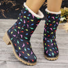 Winter Wonderland: Women's Christmas Style Snow Boots - Cozy Plush Lined Slip-On Short Boots for Thermal Outdoor Comfort