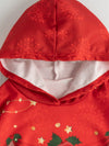 Cozy Christmas: Festive Print Drop Shoulder Hoodie for a Stylish Winter