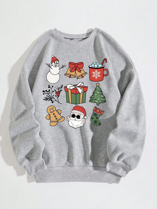 Stay warm and stylish this holiday season with our Festive Comfort Christmas sweatshirt. Featuring a thermal-lined design and a fun holiday graphic print, this sweatshirt is the perfect addition to your winter wardrobe. Keep cozy while rocking a festive look with this must-have piece.