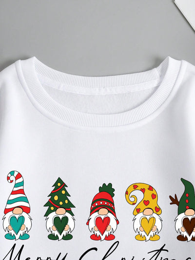 Cozy in Christmas: Thermal Lined Sweatshirt with Festive Prints