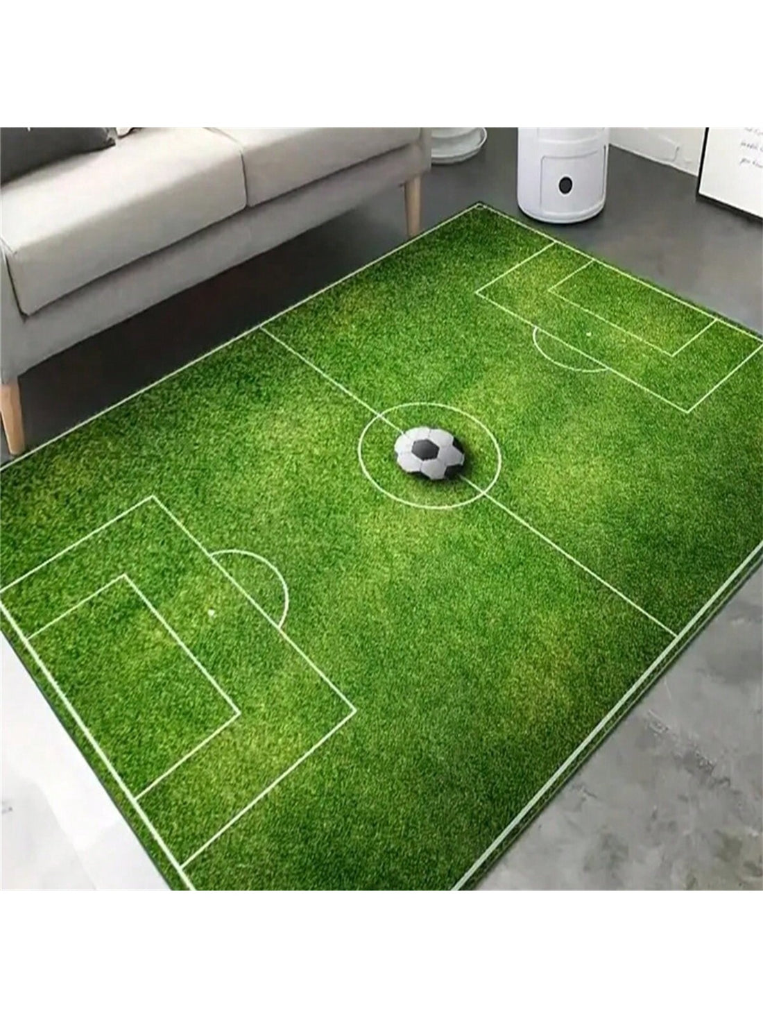 This sports-style printed area rug is designed to provide an anti-fatigue, anti-slip, and anti-dirty living space. Made with super soft material, it offers maximum comfort while protecting against slips and dirt. Upgrade your living space with this functional and stylish floor mat.