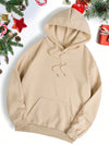 Cozy Christmas: Festive Kangaroo Pocket Drawstring Thermal Hoodie