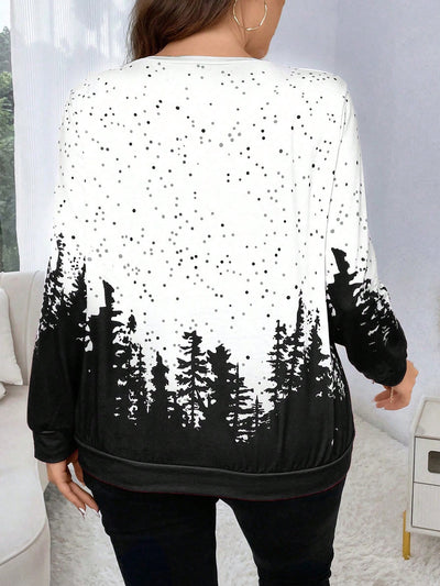 Cozy Christmas Print Sweatshirt for the Festive Season